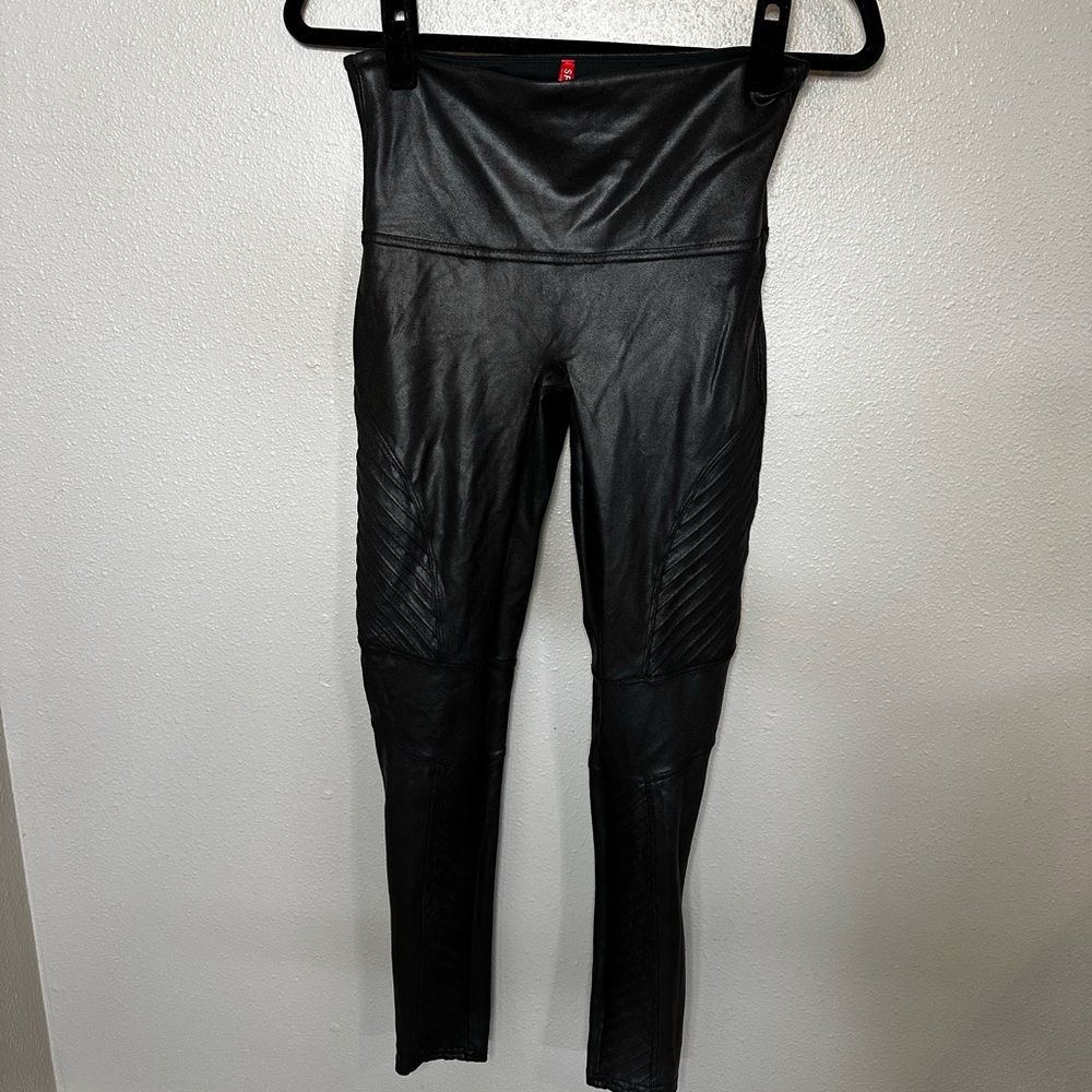 SPANX Faux Leather Moto Leggings